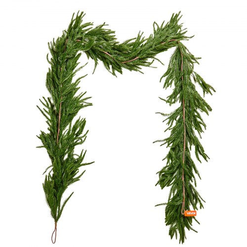 Christmas Garland 9FT Realistic Norfolk Pine Garland Evergreen Real Touch