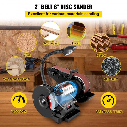2 IN 1 2inch Belt Grinder for Knife Making 6inch 3450rpm per min Belt and Disc