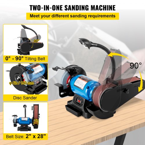 2 IN 1 2inch Belt Grinder for Knife Making 6inch 3450rpm per min Belt and Disc