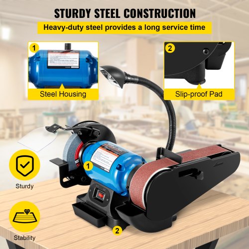 2 IN 1 2inch Belt Grinder for Knife Making 6inch 3450rpm per min Belt and Disc