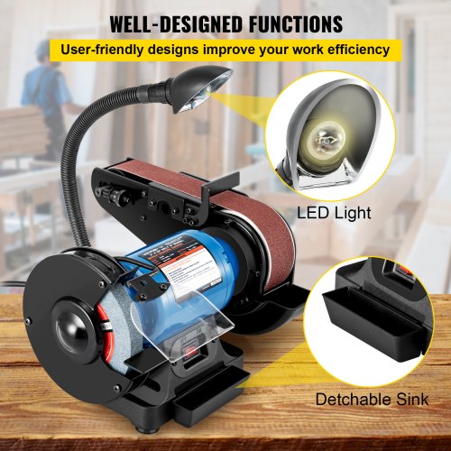 2 IN 1 2inch Belt Grinder for Knife Making 6inch 3450rpm per min Belt and Disc