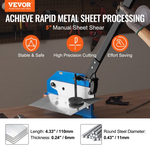 5 Manual Hand Plate Shear for Metal Sheet Processing HS5 Benchtop Cutter
