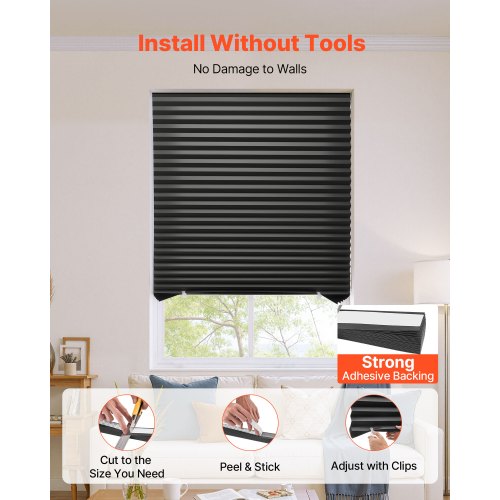 Paper Blinds 6 Pack 36 in x 72 in Temporary Blackout Pleated Paper