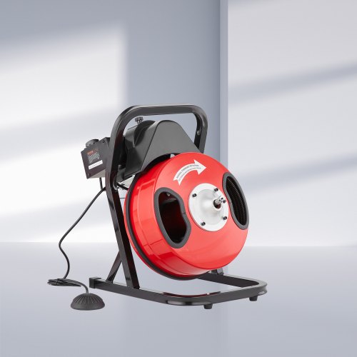 Drain Cleaner Machine 50FT x 12 Inch Manual Feed Sewer Snake Auger  with 4