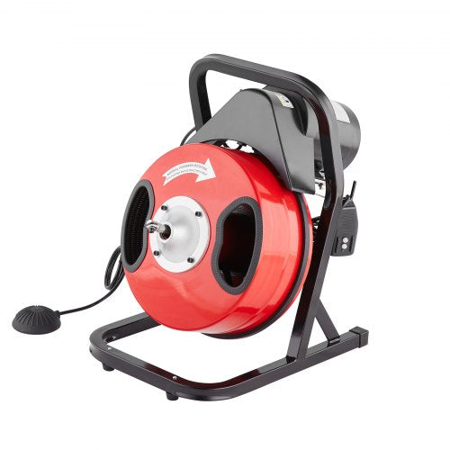 Drain Cleaner Machine 50FT x 12 Inch Manual Feed Sewer Snake Auger  with 4