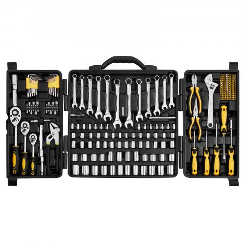 207Piece Mechanics Tool Set 14 38 12 Drive Sockets SAE and Metric