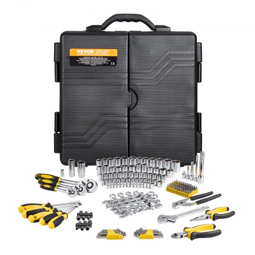 207Piece Mechanics Tool Set 14 38 12 Drive Sockets SAE and Metric