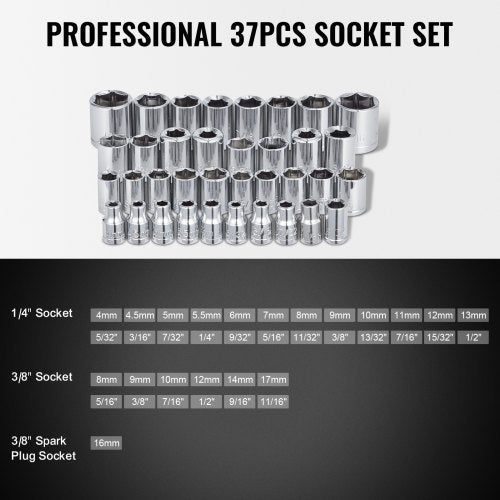 221Piece Mechanics Tool Set 14 and 38 Drive Sockets SAE and Metric