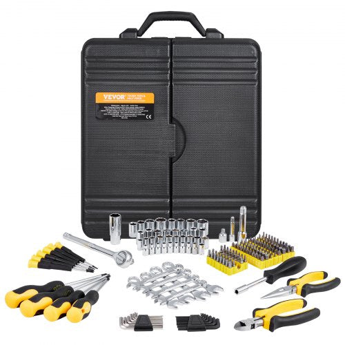 221Piece Mechanics Tool Set 14 and 38 Drive Sockets SAE and Metric