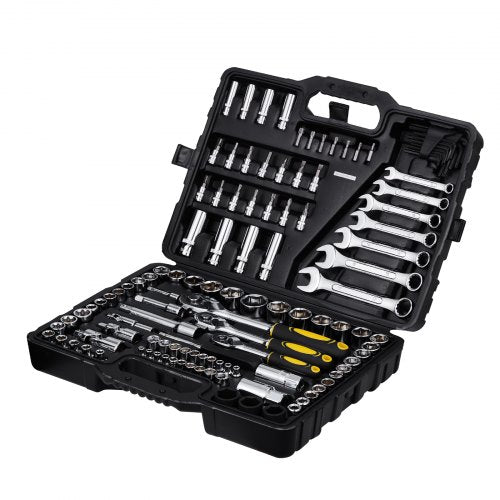 121 Piece Mechanics Tool Set 1/4" 3/8" 1/2" Drive Sockets SAE and Metric