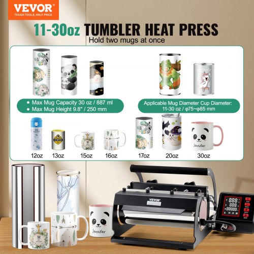 Tumbler Heat Press Machine 1130oz Mug Press Heat Up Fast and Even