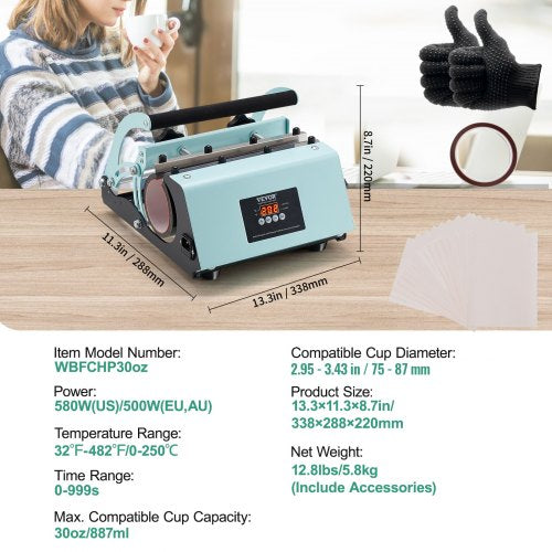 Tumbler Heat Press Machine 1130oz Mug Press Heat Up Fast and Even