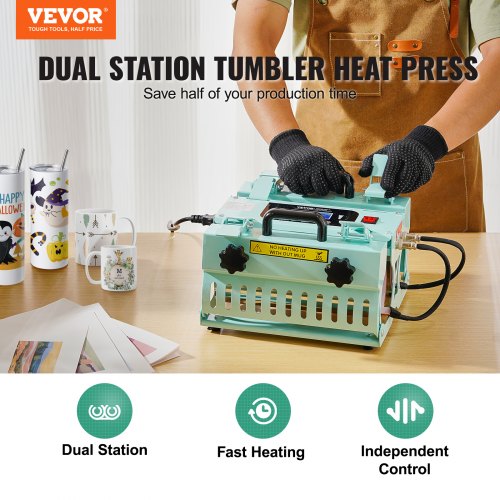 Tumbler Heat Press Machine 2 Station Heaters 1130oz Mug Press Sublimation –