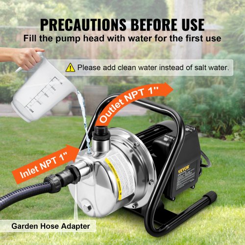 Shallow Well Pump 1.5 HP 115V 1200 GPH 164 ft Height 87 psi Max Pressure