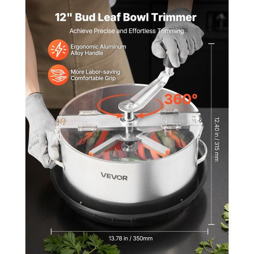 Manual Bud Leaf Trimmer 12 in Reaper Bowl Bud Trimmer with Stainless Steel