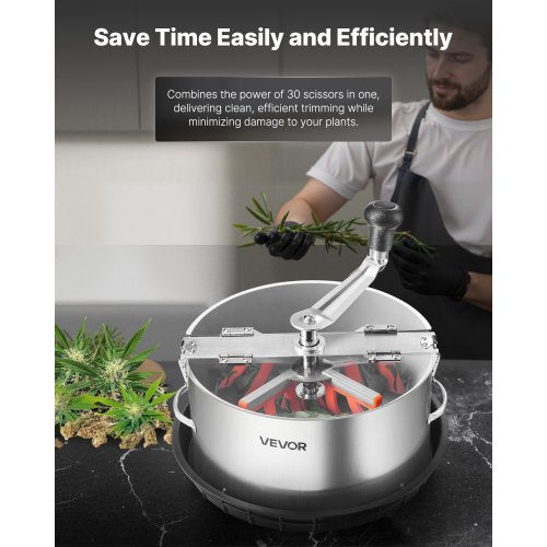 Manual Bud Leaf Trimmer 12 in Reaper Bowl Bud Trimmer with Stainless Steel