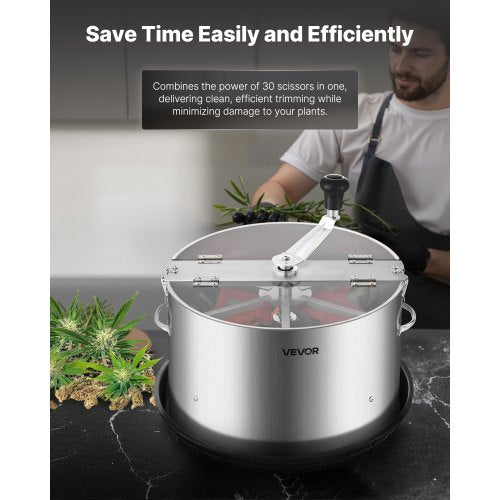 Manual Bud Leaf Trimmer 16 in Reaper Bowl Bud Trimmer with Stainless Steel