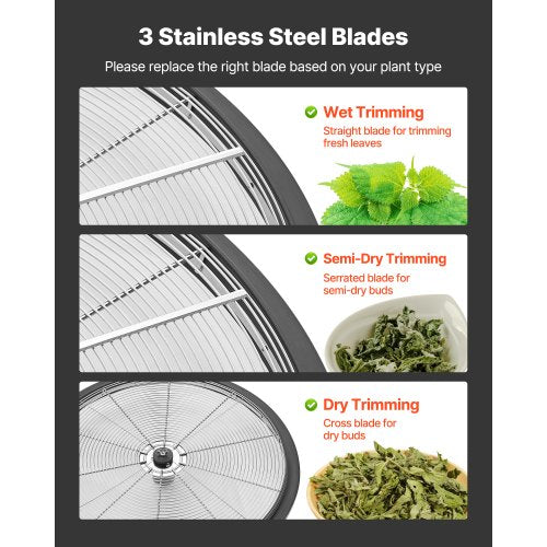 Bud Leaf Bowl Trimmer 24 in Manual Bud Trimmer with Sharp Stainless Steel