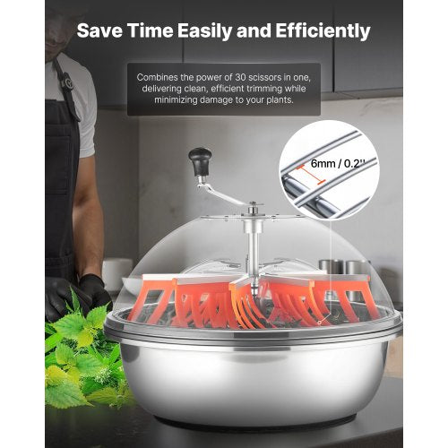 Bud Leaf Bowl Trimmer 24 in Manual Bud Trimmer with Sharp Stainless Steel