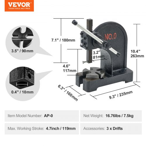 Arbor Press 05 Ton Manual Arbor Press 46 Maximum Height Cast Iron