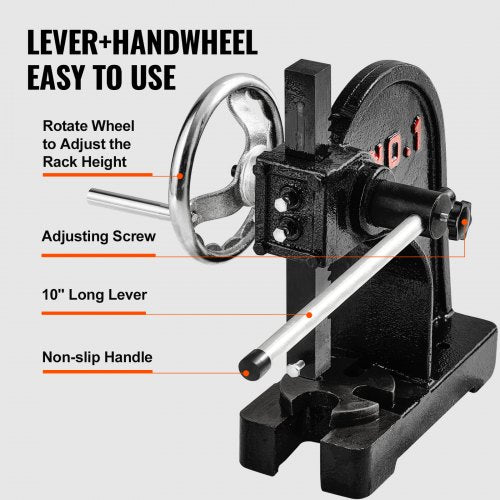 Arbor Press 1 Ton Manual Arbor Press with Handwheel 59 Maximum Height