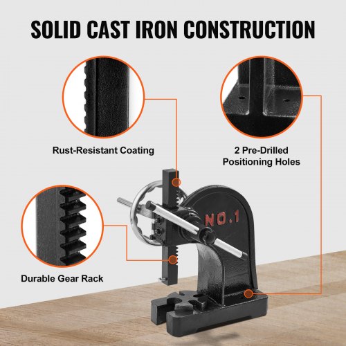 Arbor Press 1 Ton Manual Arbor Press with Handwheel 59 Maximum Height