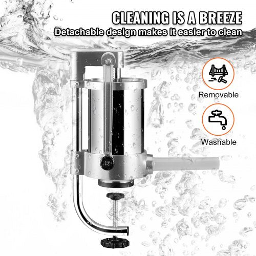 Sausage Stuffer 25LBS1.5L Capacity Homemade Sausage Maker Stainless Steel