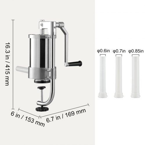 Sausage Stuffer 25LBS1.5L Capacity Homemade Sausage Maker Stainless Steel