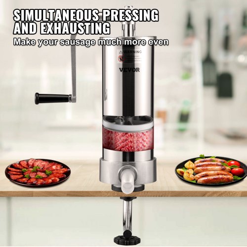 Sausage Stuffer 5LBS3L Capacity 304 Stainless Steel Vertical Sausage