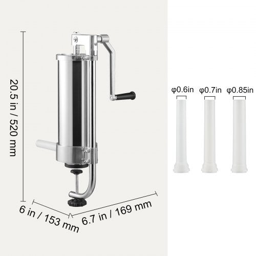 Sausage Stuffer 5LBS3L Capacity 304 Stainless Steel Vertical Sausage