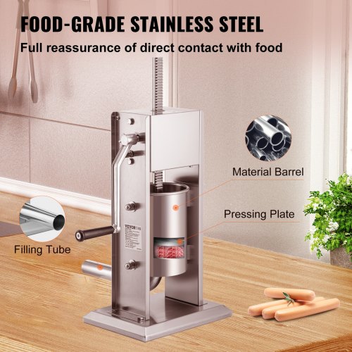 Manual Sausage Stuffer 5LBS3L Capacity Two Speed 304 Stainless Steel