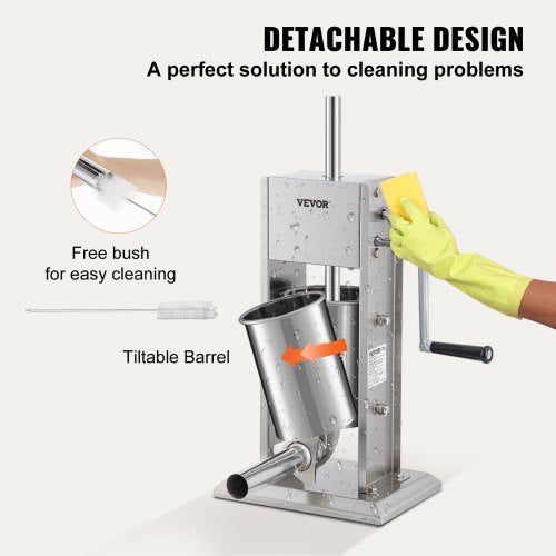Manual Sausage Stuffer 5LBS3L Capacity Two Speed 304 Stainless Steel