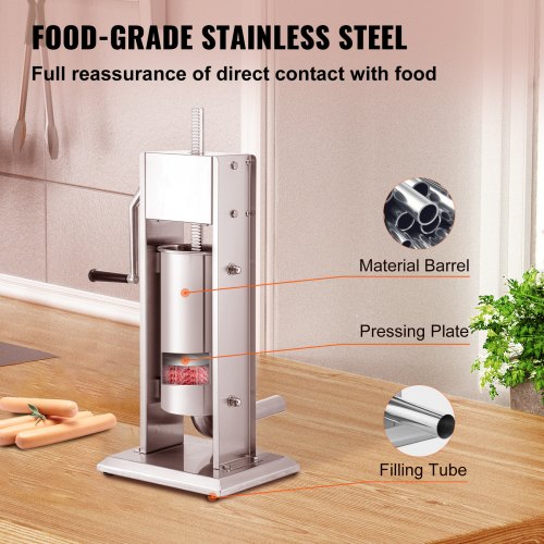 Manual Sausage Stuffer 8LBS5L Capacity Two Speed 304 Stainless Steel