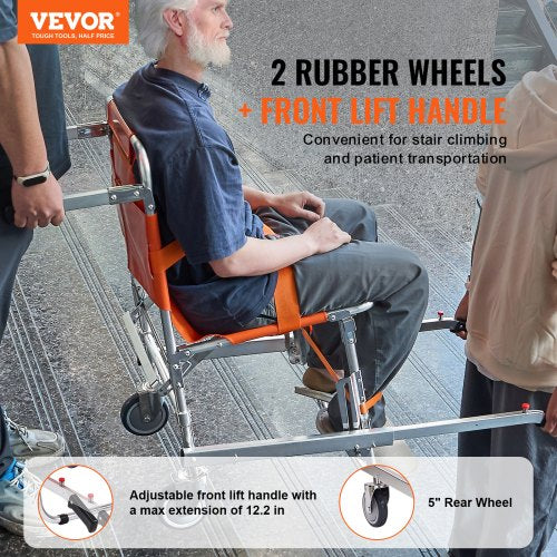 EMS Stair Chair 350 lbs Load Capacity Foldable Aluminum Emergency Stair