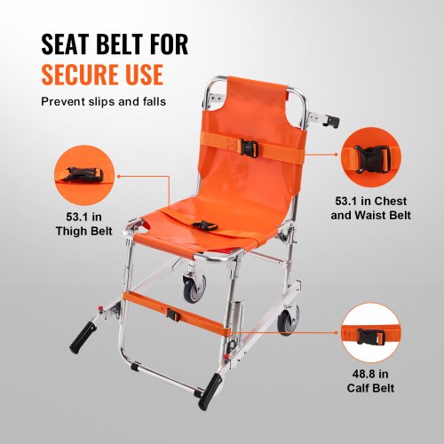 EMS Stair Chair 350 lbs Load Capacity Foldable Aluminum Emergency Stair