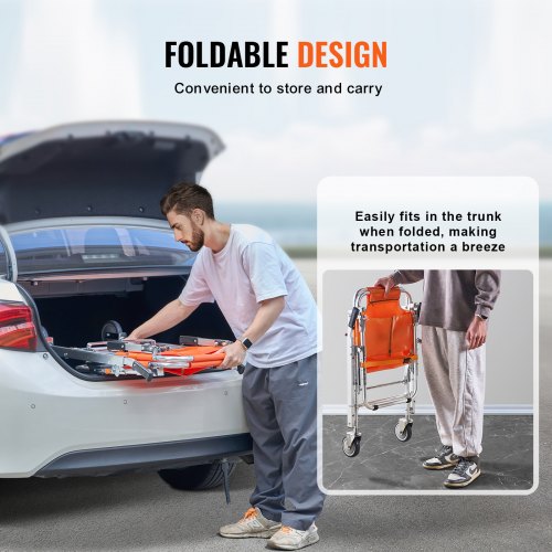 EMS Stair Chair 350 lbs Load Capacity Foldable Aluminum Emergency Stair