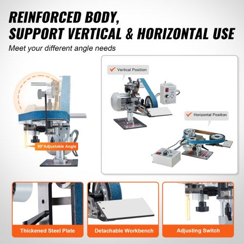 Belt Grinder Sander 30 x 1Inch Variable Speed Belt Polisher with VFD 550W