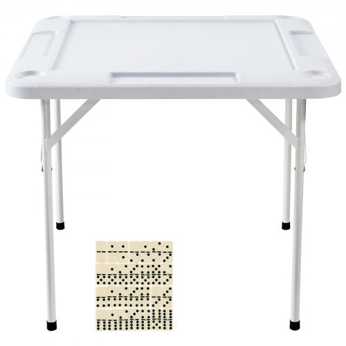 Mahjong Table Square 4 Player Folding Card Table with 4 Cup Holders 4
