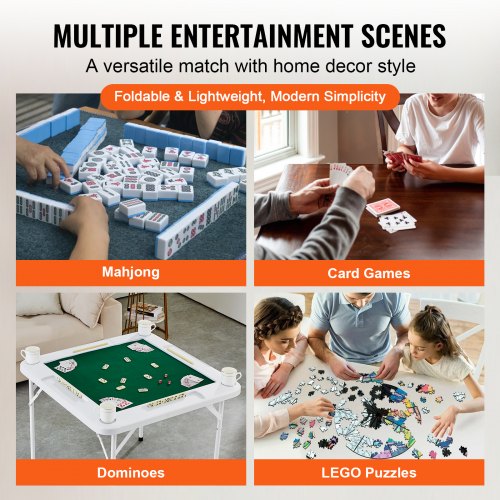 Mahjong Table 4 Player Folding Domino Table with WearResistant Green