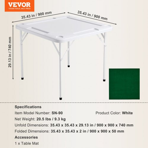 Mahjong Table 4 Player Folding Domino Table with WearResistant Green
