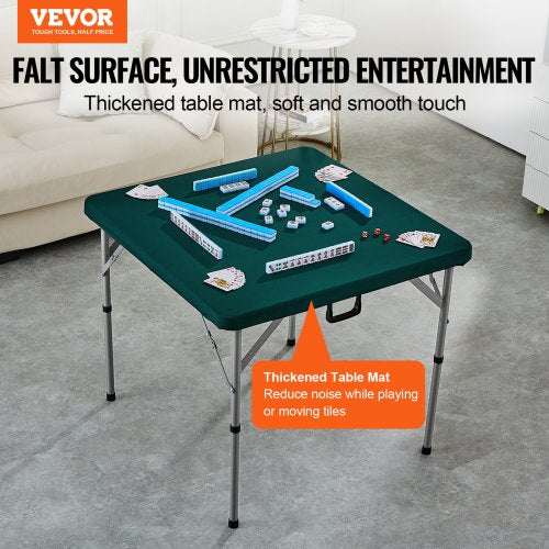 Mahjong Table FoldinHalf 4 Player Card Table with WearResistant Green