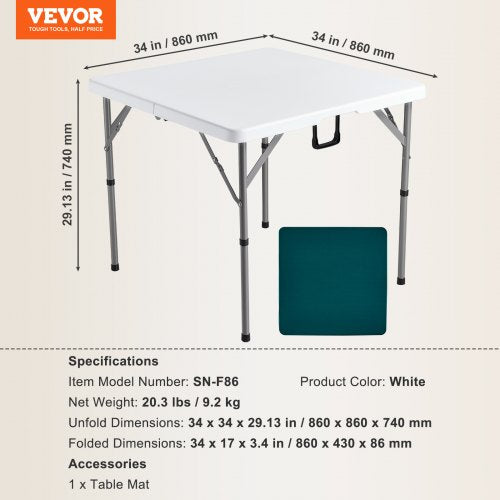 Mahjong Table FoldinHalf 4 Player Card Table with WearResistant Green