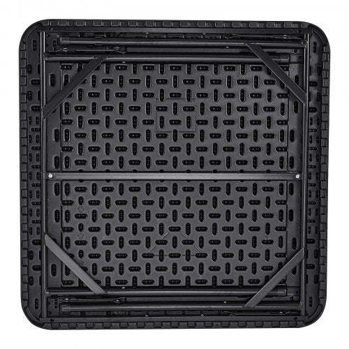 Mahjong Table 4 Player Folding Card Table 4 Cup Holders Chip Trays Black –