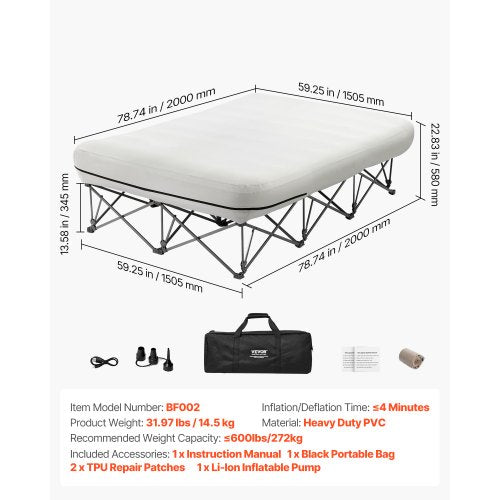 Air Mattress Twin with Frame 2 Person Inflatable Mattress with Pump