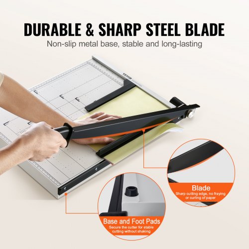 Paper Cutter Guillotine Trimmer 18 Cut Length 20 Sheets Capacity Heavy