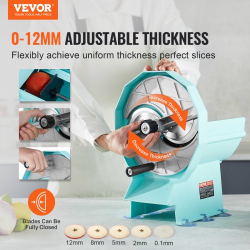 Manual Vegetable Fruit Slicer 005012mm Thickness Adjustable Commercial