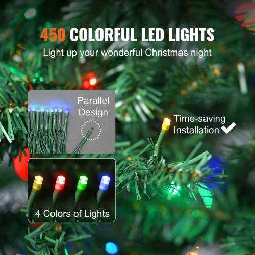 Christmas Tree 6.5ft Prelit Artificial Xmas Tree Full Holiday Decor Tree