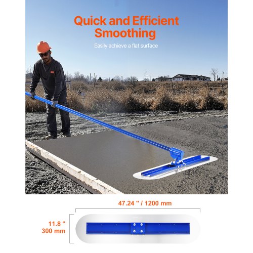 Bull Float Magnesium Concrete Float 4724 x 728 Inch Round End Concrete