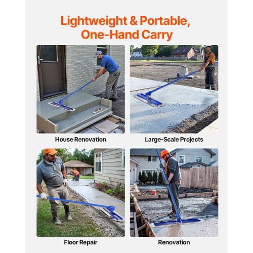 Bull Float Magnesium Concrete Float 4724 x 728 Inch Round End Concrete