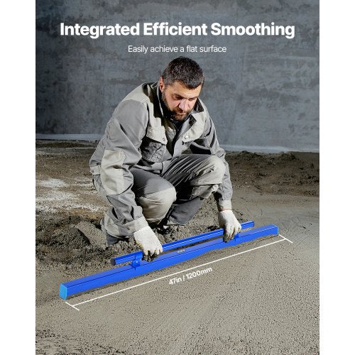 Concrete Screed 48 Inch Screed with Level Vial Easy Cleanup End Cap